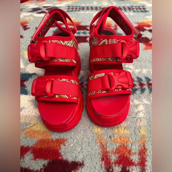Anthony Wang platform sandals red color women’s size 8 - Picture 2 of 8